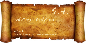 Iványi Alóma névjegykártya