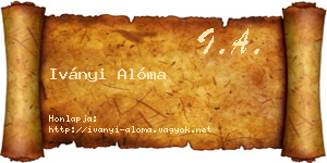 Iványi Alóma névjegykártya