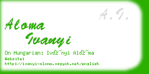 aloma ivanyi business card